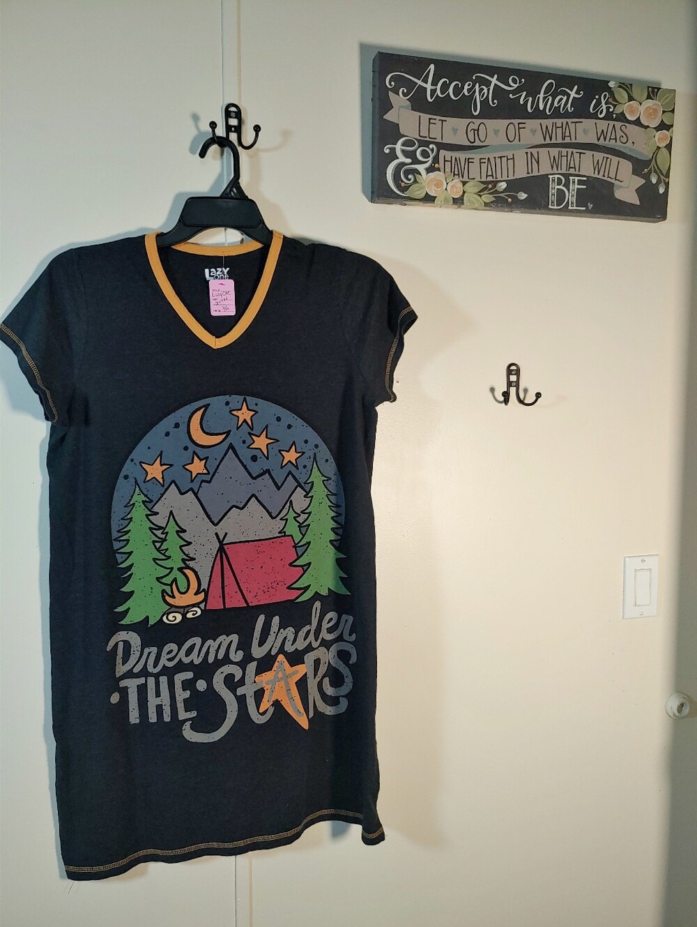 Adorable Lazy One Small/ Medium Camping Scene Short Sleeve Nightshirt